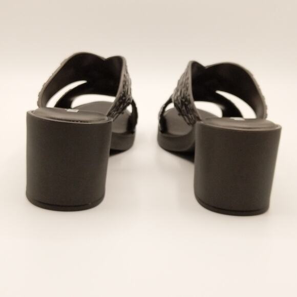 Baja East X Melissa Python Heel Open Toe Crisscross Textured 7 New - Picture 8 of 11